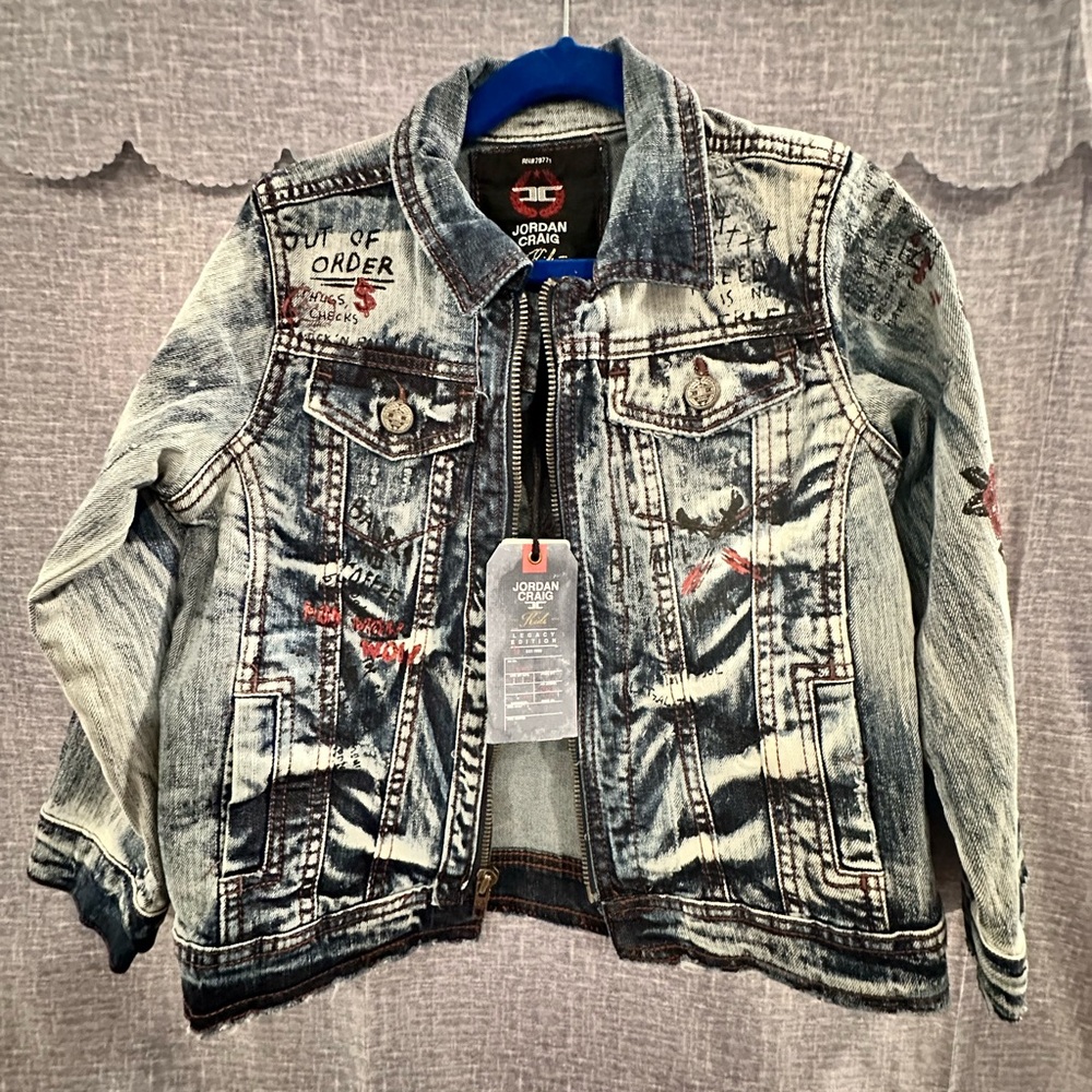 Jordan Craig Kids Denim Jacket - Black and White